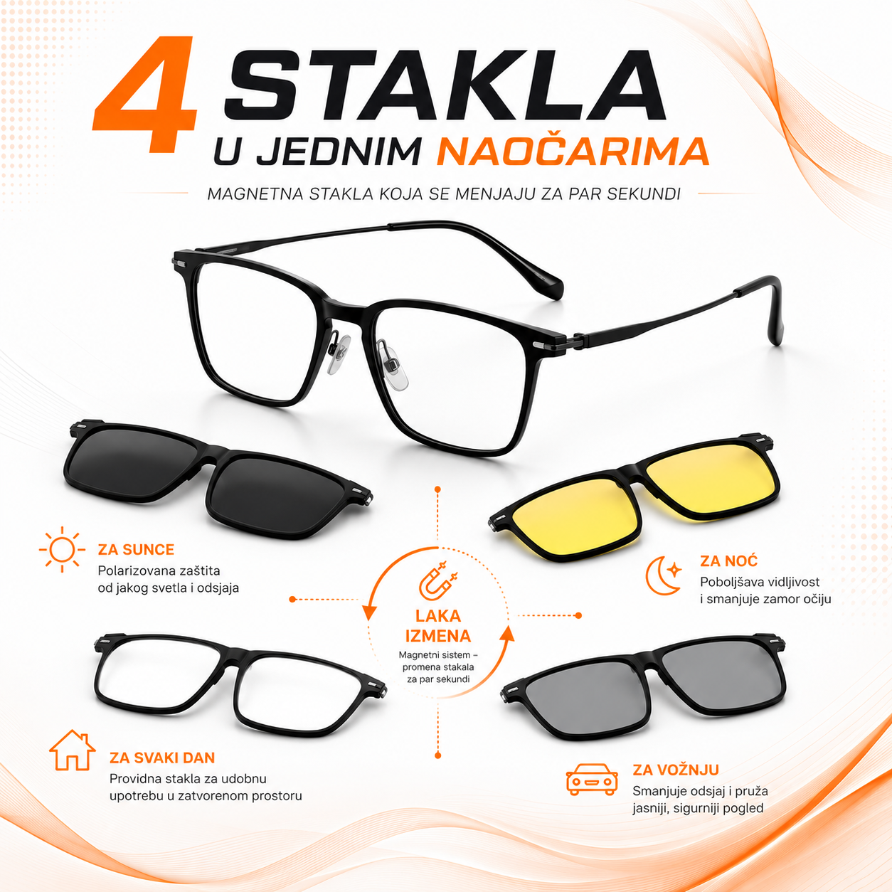 Naočare sa 4 nastavka